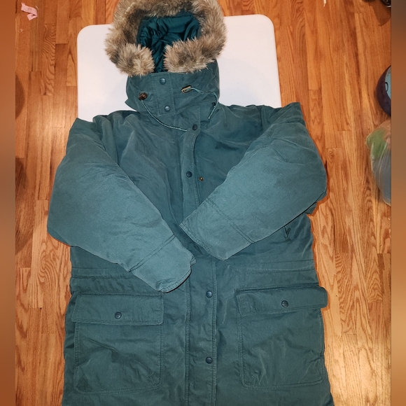 LL Bean Womens Down Baxter State Parka SZ XL Green